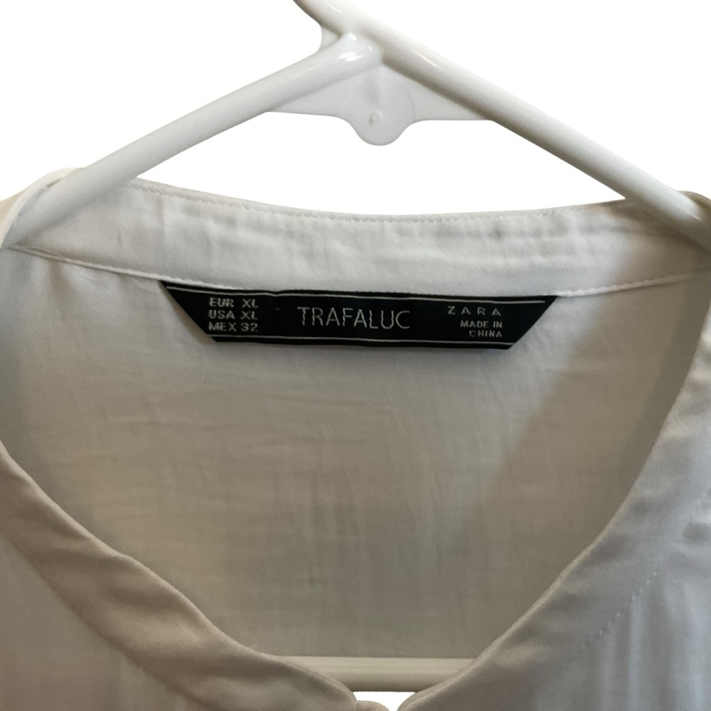 Zara Off-White Blouse with Stand Collar - Picture 2 of 7